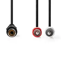 Nedis CAGB24020BK02 sztereo audio kábel 1x RCA aljzat - 2x RCA dugó 0,20m