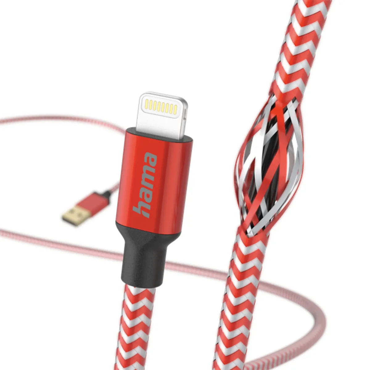 Hama 00201554 Lightning töltő- és adatkábel 1,5 m piros reflektív USB 2.0 #1