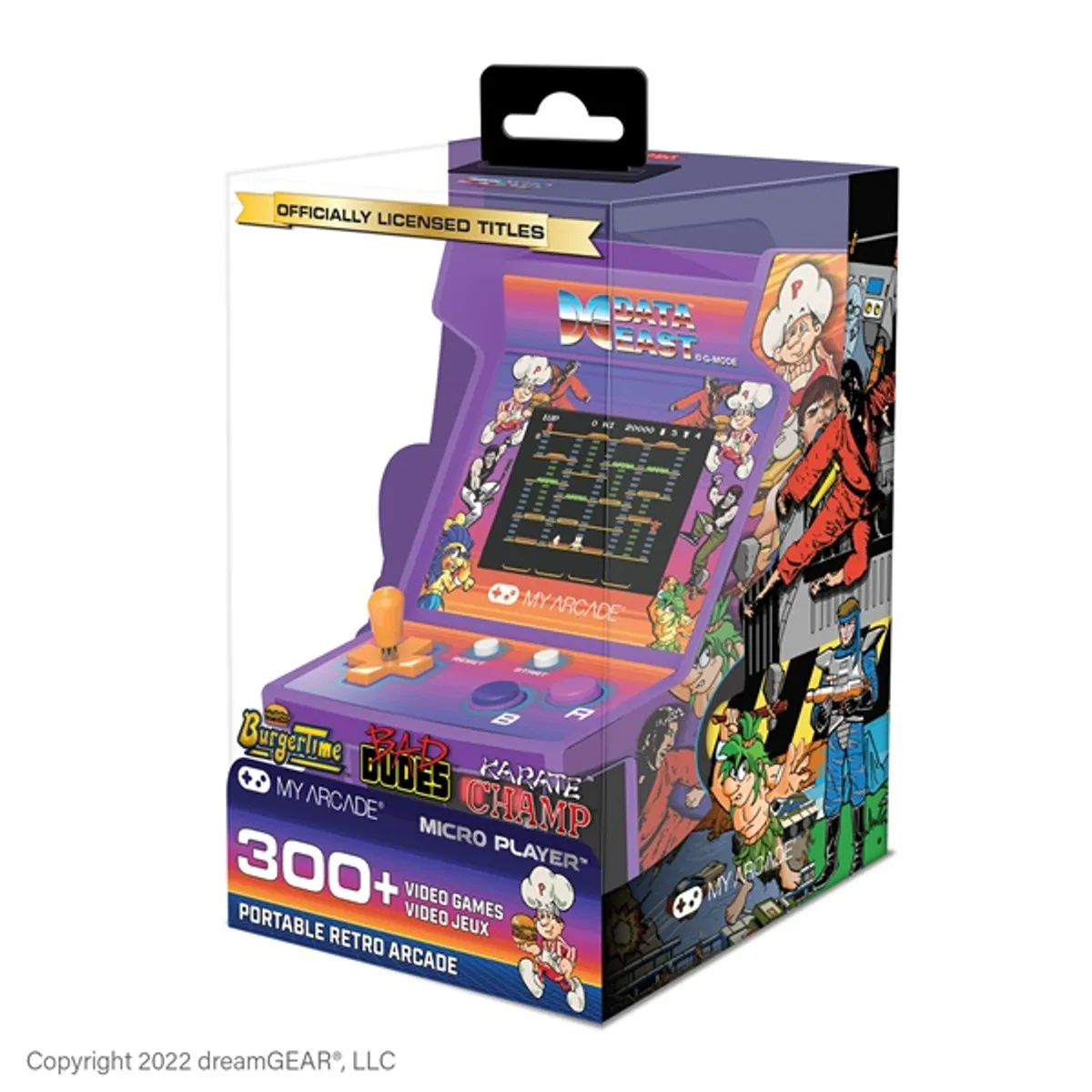 MY ARCADE DGUNL-4124 Data East 300 Micro Player 2.75" kijelző, kivehető joystick, beépített hangszóró és 3,5 mm-es fejhallgató-port, 4xAA vagy USB-C #4