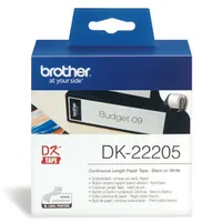 BROTHER DK-22205 folyamatos címkeszalag 62mm x 30,48m fehér alapon fekete, direkt termál, QL kompatibilis #3