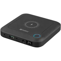 SANDBERG 420-57 All-in-1 Laptop Powerbank 24000mAh 12 adaptertippek vezeték nélküli gyorstöltés USB-C PD 2x USB-C 1x USB-A