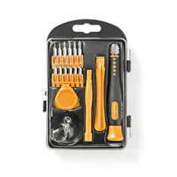 Nedis CSTS10017 17 az 1-ben pc mobiltelefon tablet javító szerszámkészlet pentalobe bitek Philips bitek torx bitek háromszárnyú bitek #2
