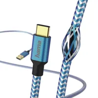 HAMA 00201558 Reflective USB Type-C kábel 1,5m USB 2.0 aranyozott dugasz árnyékolt kék #3