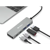 Sandberg 136-50 USB-C elosztó 2x USB-A és 2x USB-C portok USB 3.0 SuperSpeed 5 Gbps alumínium ház ASW3410 #2