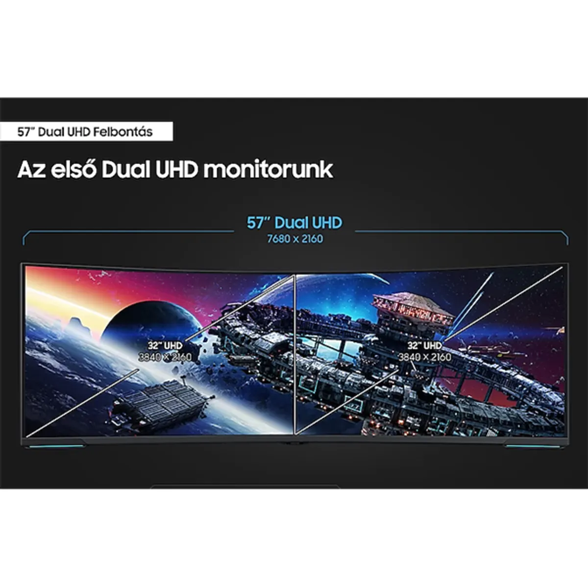 SMG MON LS57CG952NUXEN játékmonitor 57" VA 32:9 7680x2160 240 Hz HDR 1000R fehér HDMI DisplayPort USB #6