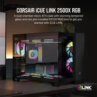 CORSAIR CC-9011267-WW 2500X iCUE link micro-atx duálkamrás edzett üveg fekete táp nélküli #3
