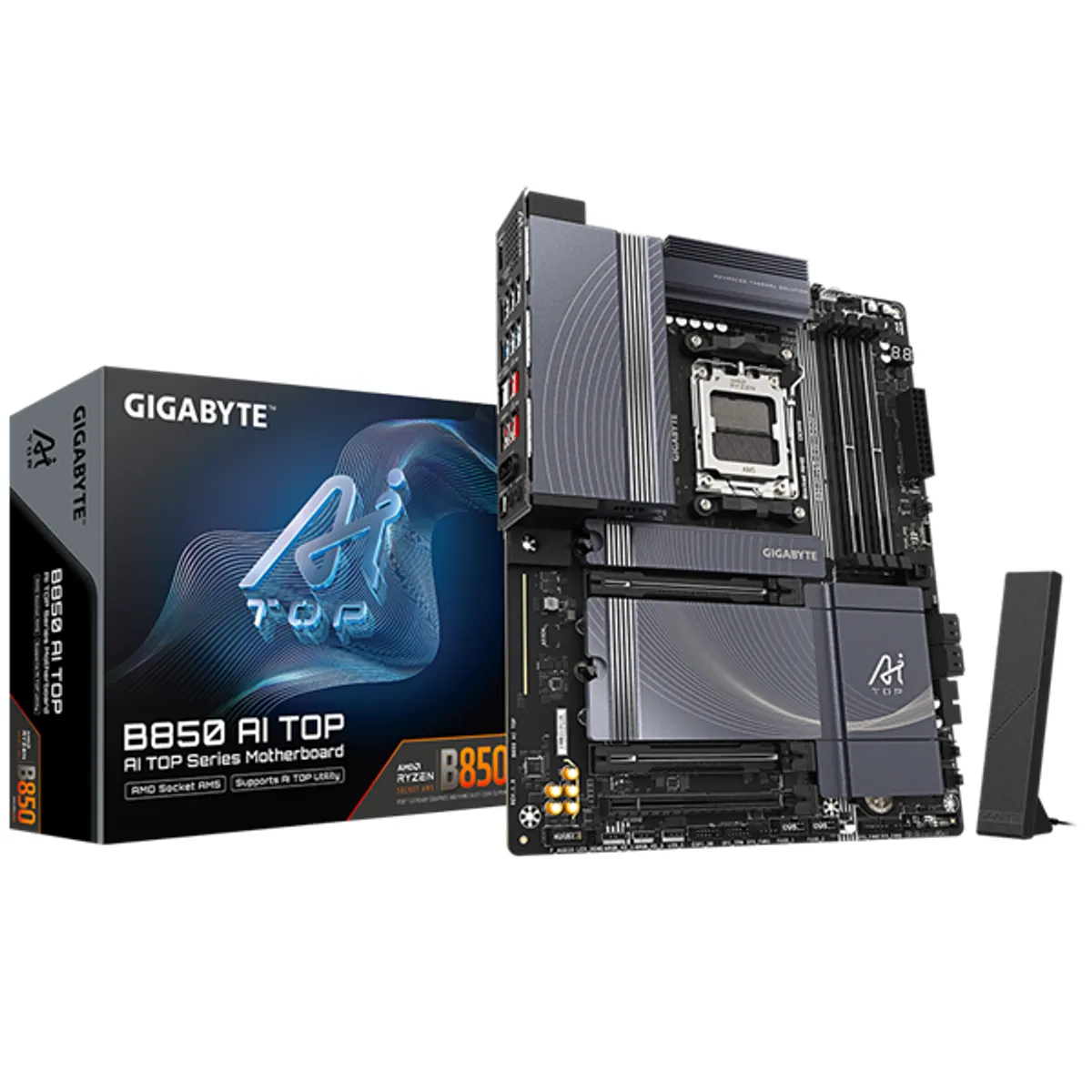 Gigabyte B850 AI TOP AM5 DDR5 256 GB 10 GbE Wi-Fi 7 M2 SATA ATX #1