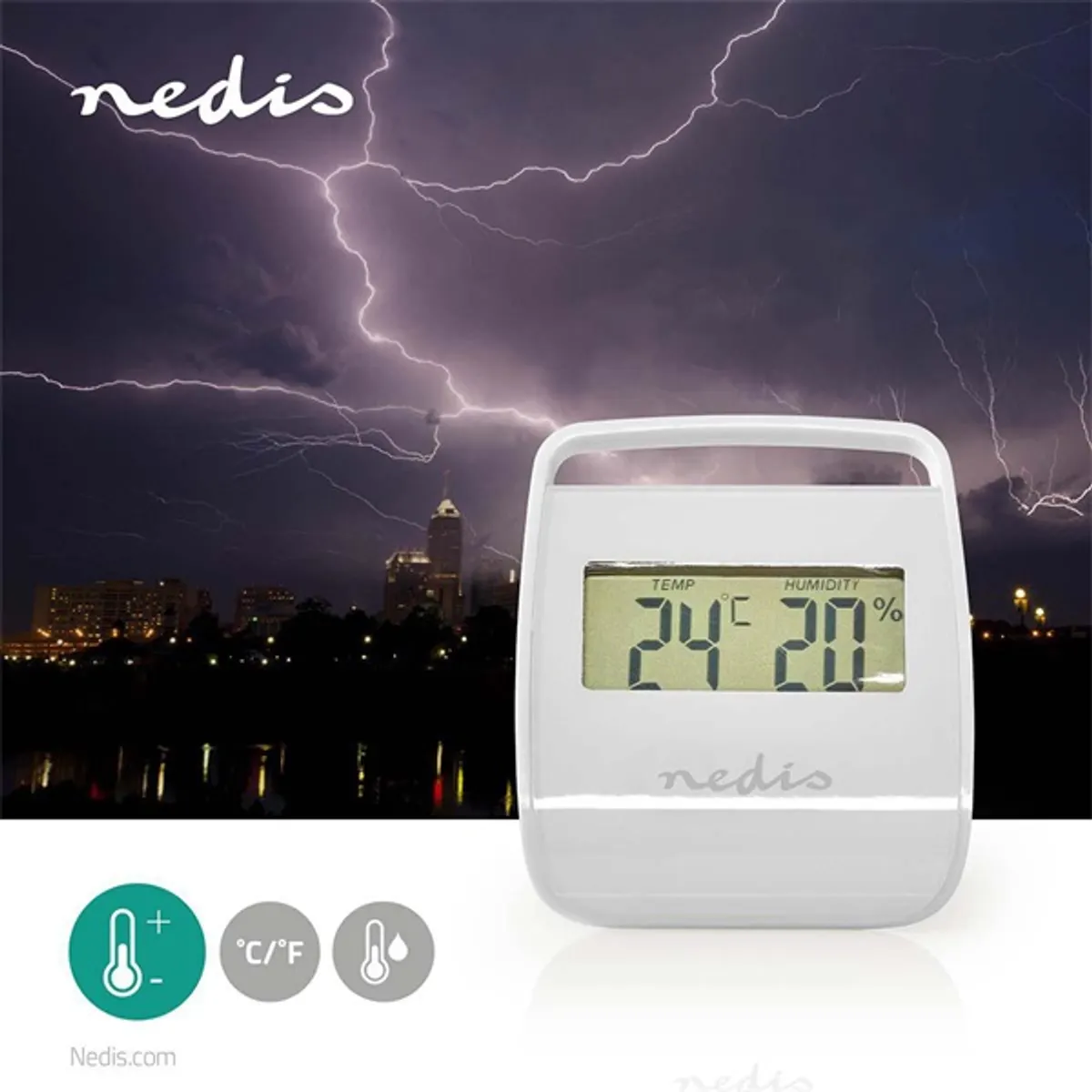 Nedis WEST100WT hőmérő és páratartalom-mérő beltéri fehér #6