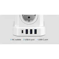 NEWELL NL4385 GaN Power Cube 9in1 5 AC 3 USB-A 1 USB-C 4000W 1.5m fehér #7