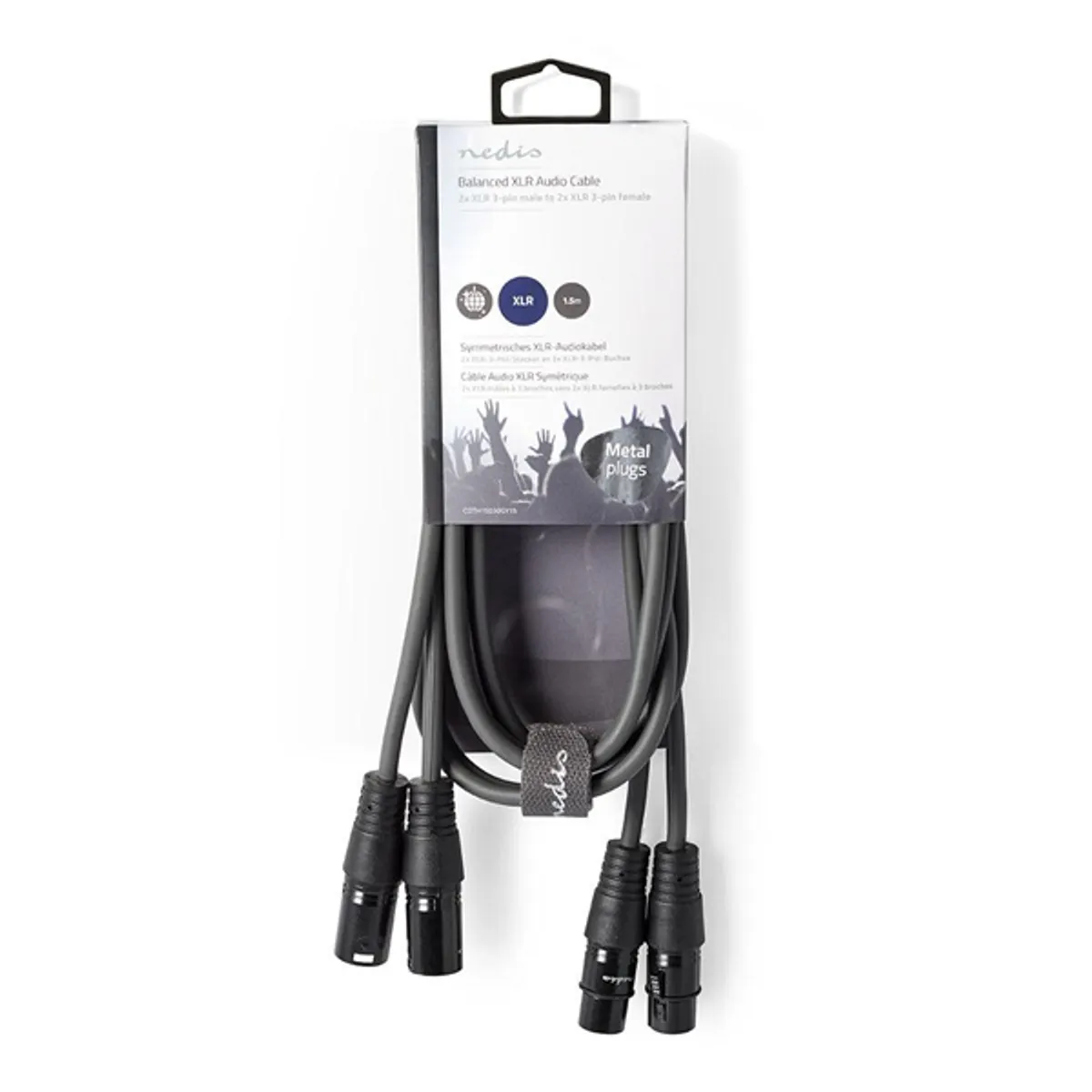 NEDIS COTH15030GY15 XLR 2x3-tűs dugó - 2x XLR 3-tűs aljzat 1,50 m sötét szürke #3