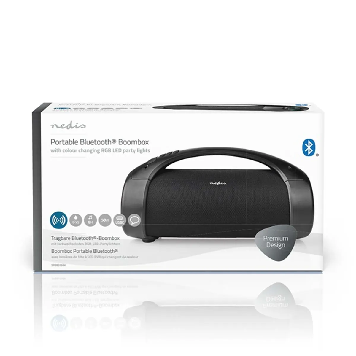 Nedis SPBB315BK Partymagnó 120 W 2.0 Bluetooth IPX5 TWS RGB USB-C 3600 mAh #4