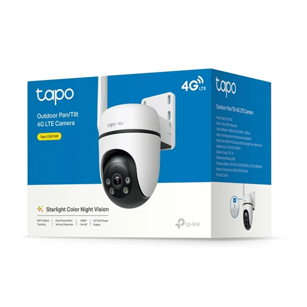 TP-LINK TAPO C501GW kültéri IP kamera 1080p 4G LTE IP66 360 fok pan 130 fok tilt MicroSD-512GB kétirányú audio AI észlelés #2
