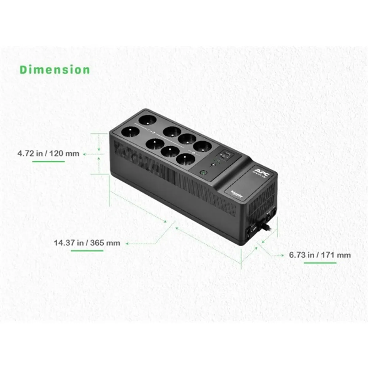 APC BE1050-GR Back-UPS 1050 VA offline beépített adatvonal-védelem #3