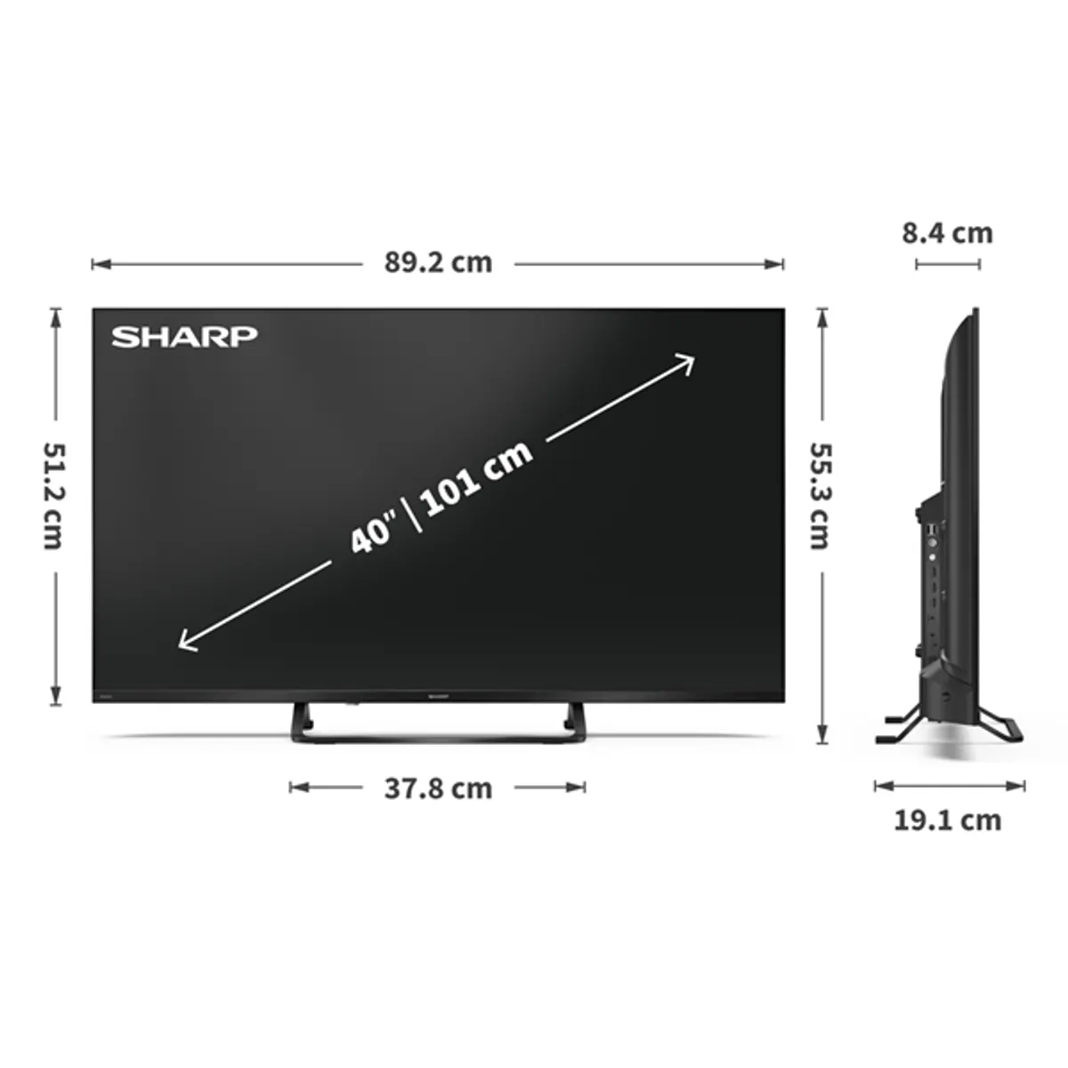 SHARP 40HF3865E monitor 40" fhd 1920x1080 60 hz hdmi 3 vesa 200x200 led #3
