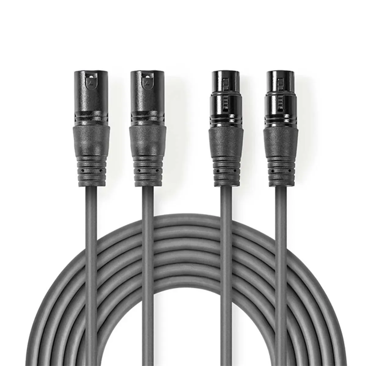 NEDIS COTH15030GY15 XLR 2x3-tűs dugó - 2x XLR 3-tűs aljzat 1,50 m sötét szürke #1