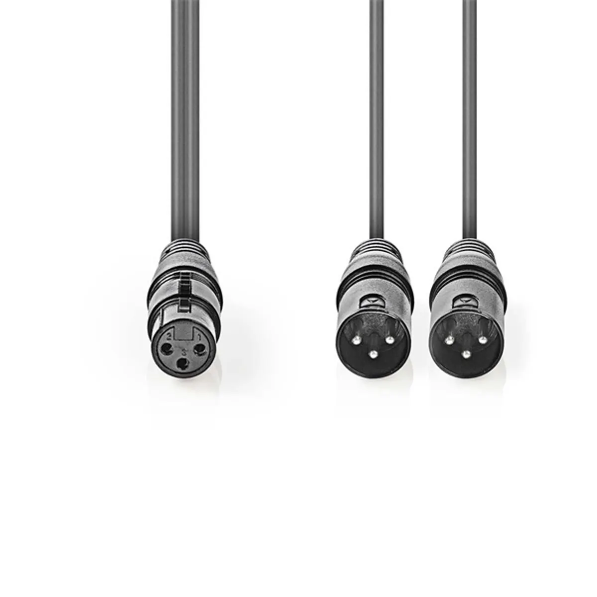 NEDIS COTH15020GY15 XLR kábel 2x dugasz - 1x aljzat, 1,5 m, szimmetrikus, sötét szürke #1