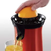 RUSSELL HOBBS 26010-56 Citrusprés rozsdamentes acél piros ház 2 különböző átmérőjű facsaró fej csepegésgátló funkció beépített vezetéktároló 60 W #3