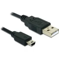 Delock 82396 USB 2.0 A-típusú USB Mini-B 5 tűs kábel 0,7m ferrittekercs fekete #1