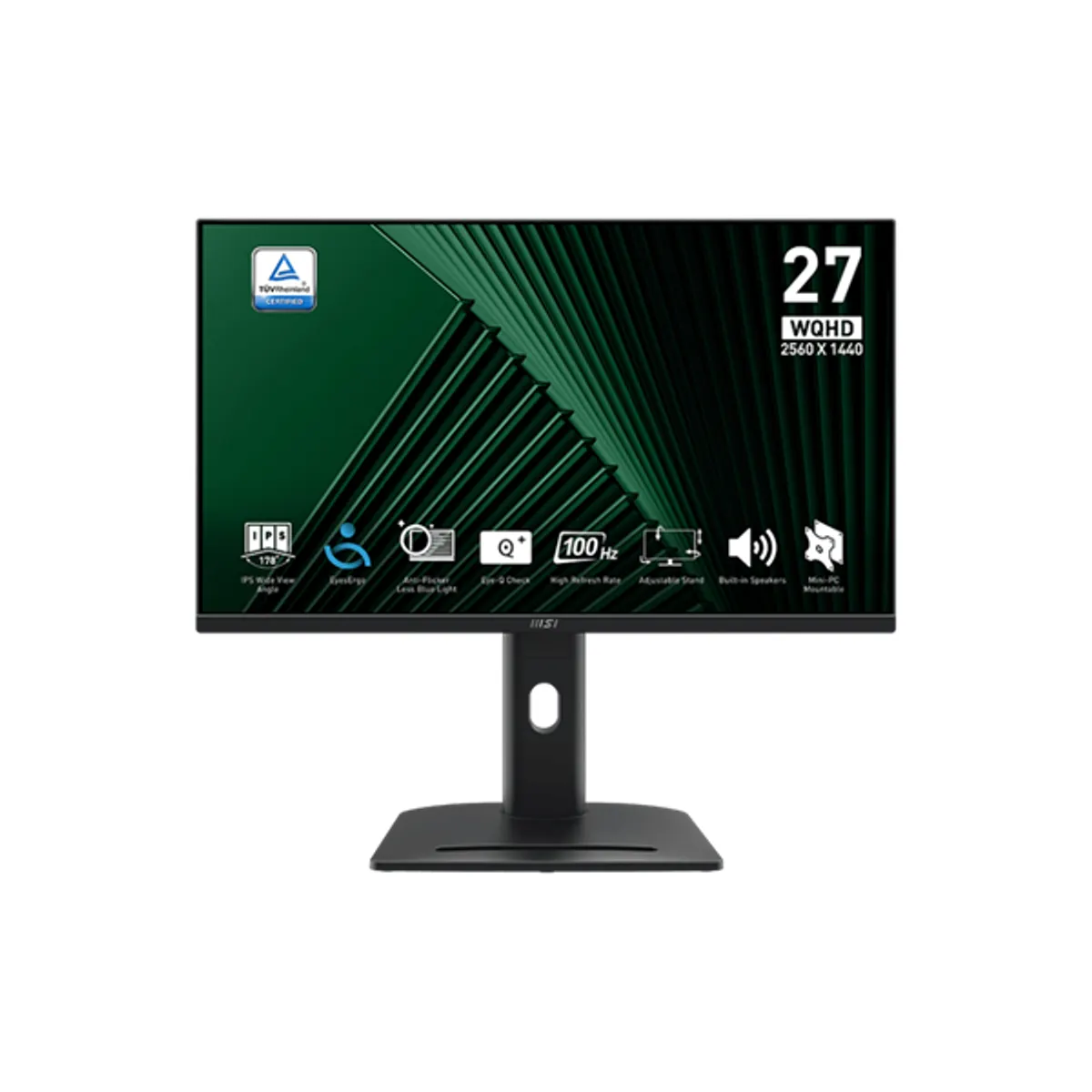 MSI DT 9S6-3PC39M-063 monitor 27" IPS 2560x1440 100 Hz 1 ms 300 nits USB-C USB-A HDMI DP VESA 100x100 állítható magasság Dönthető Forgatható fekete #4