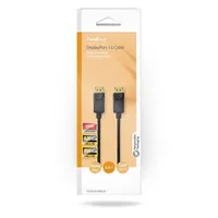 Nedis CCGB37014BK20 DisplayPort 1.4 összekötő kábel egyenes mindkét oldal 2 m fekete