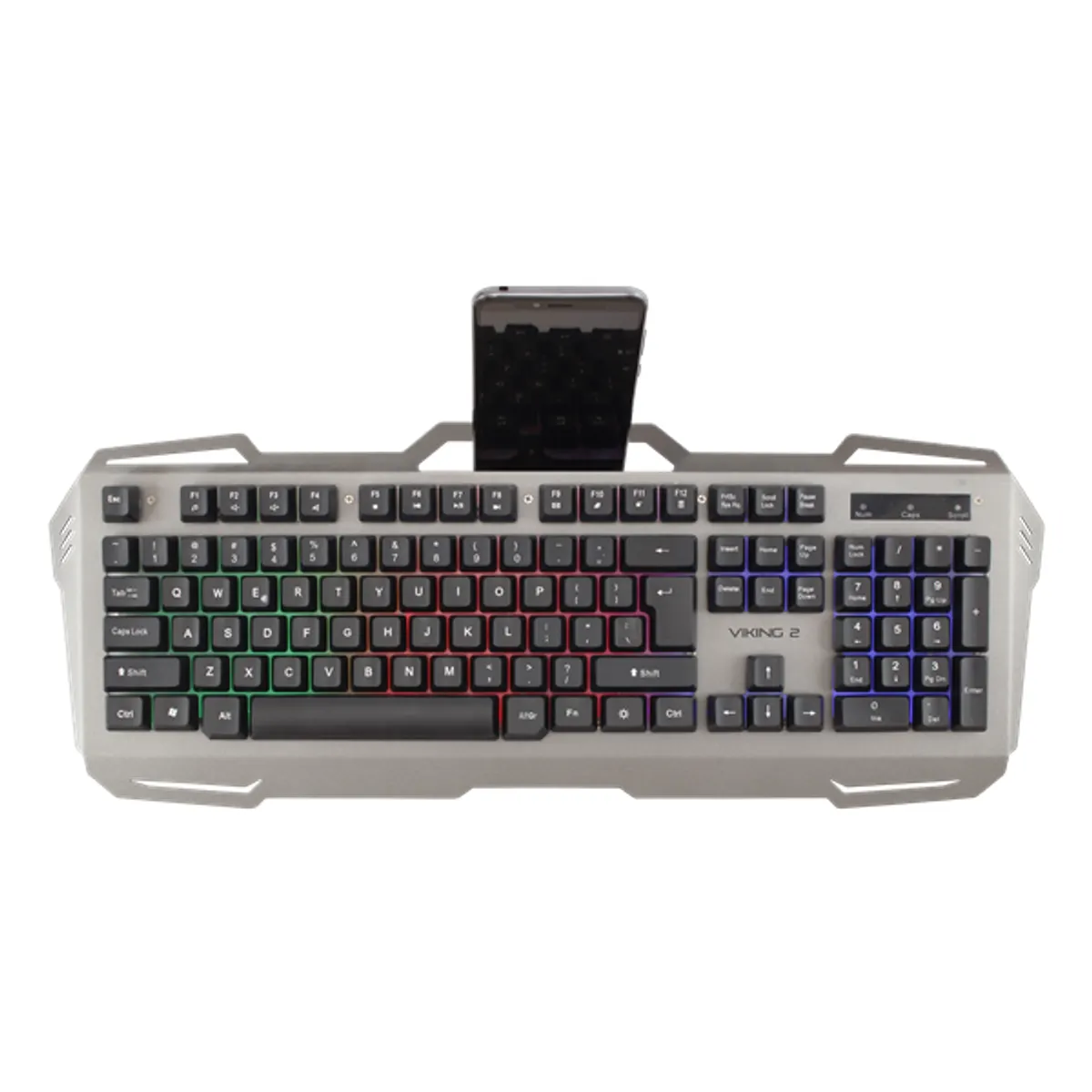 Whiteshark GK-1924HU Viking-2 HU kiosztás USB 2.0 membrán 104 gomb szivárványos háttérvilágítás fémlemez okostelefon tartó #2