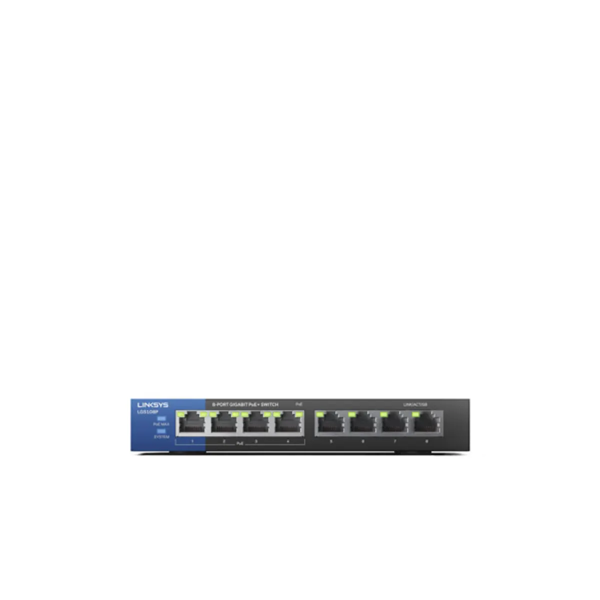 LINKSYS LGS108P-EU LGS108P 8-port PoE 4 PoE Plus portok 50 W Gigabit asztali #1