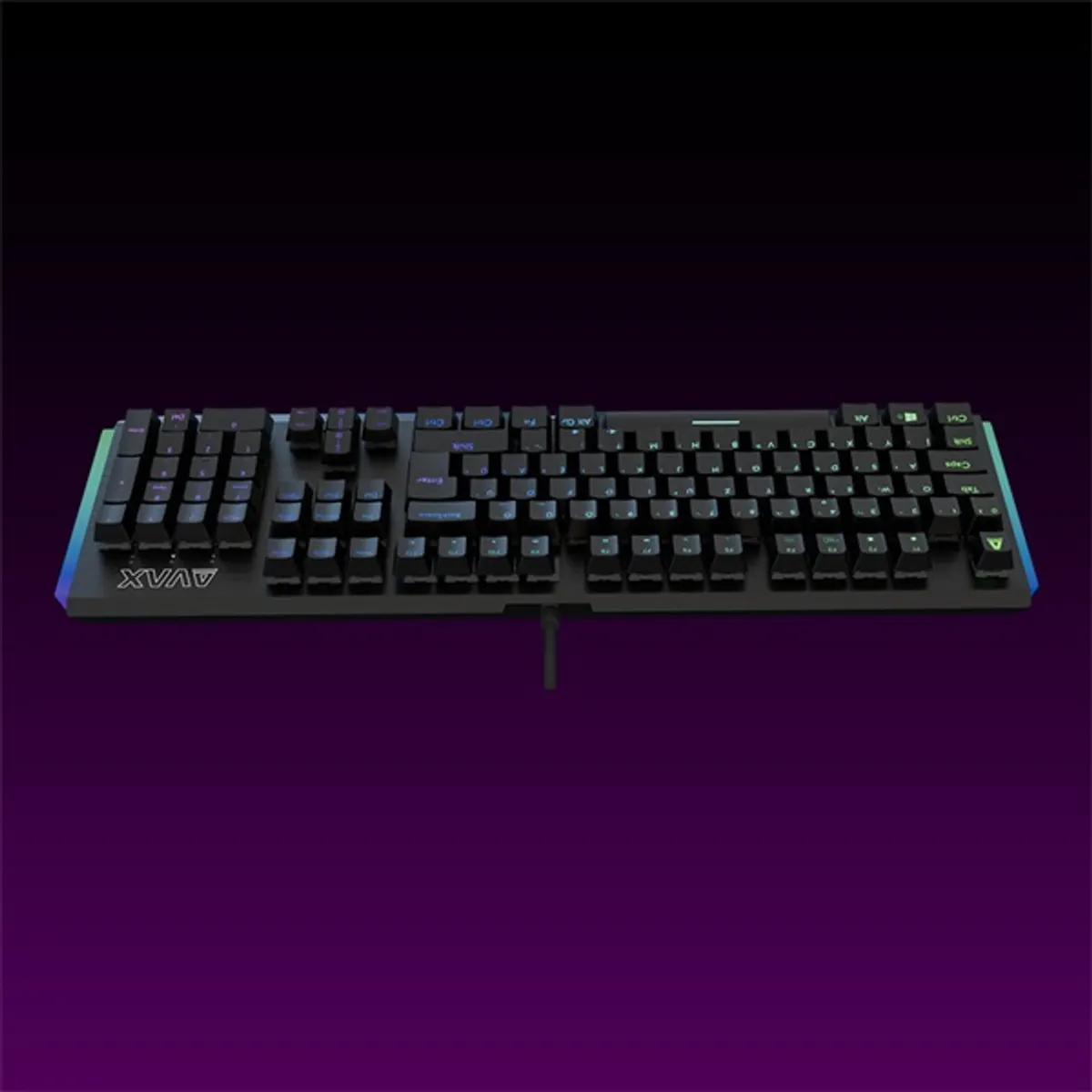 AVAX AVAX_FS01B FS01B Full size mechanikus billentyűzet alumínium vázzal Outemu barna kapcsolóval RGB hot-swappable, magyar kiosztás #4