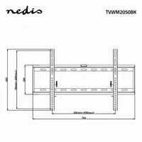 Nedis TVWM2050BK rögzített fali tartó 42"-70" max 60 kg VESA 400x200 400x400 600x400 100x100 200x100 200x200 min faltávolság 29 mm fekete #6