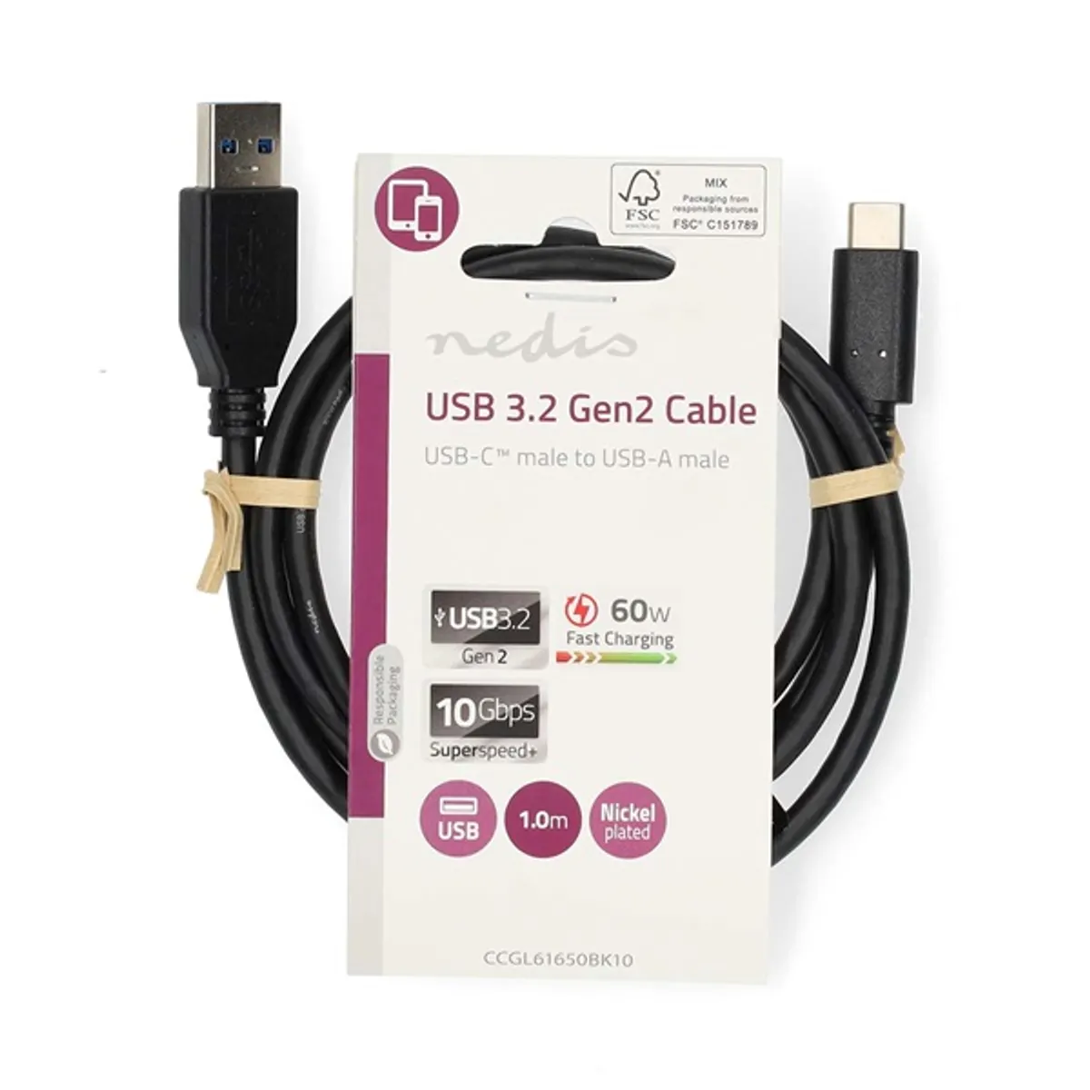 NEDIS CCGL61650BK10 kábel #3