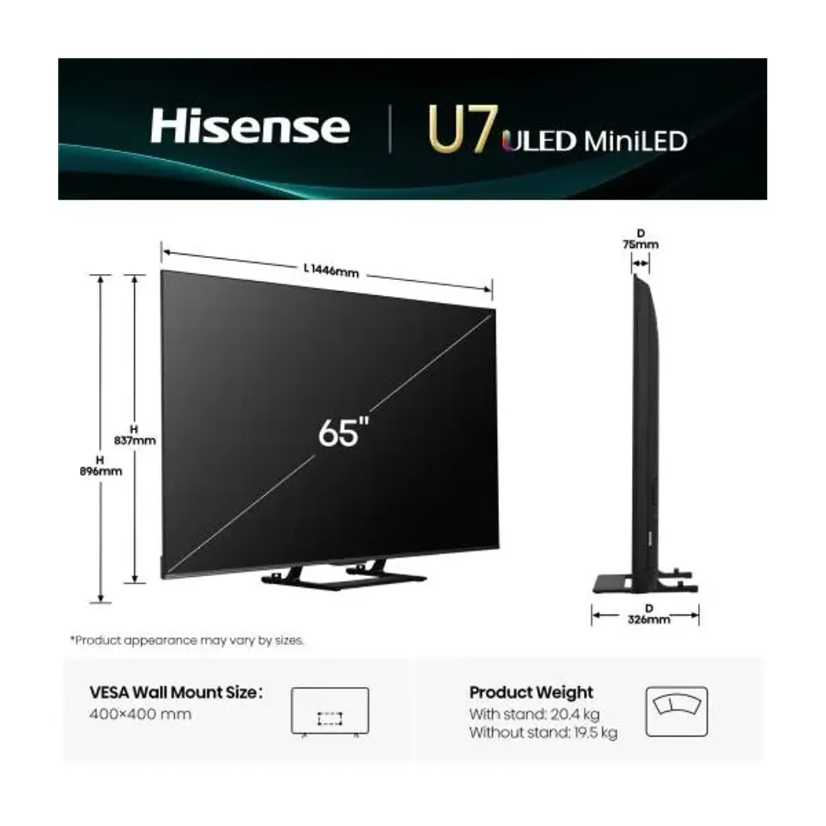 Hisense 65U7Q ULED MiniLED 4K 144Hz VRR VIDAA Dolby Vision #2