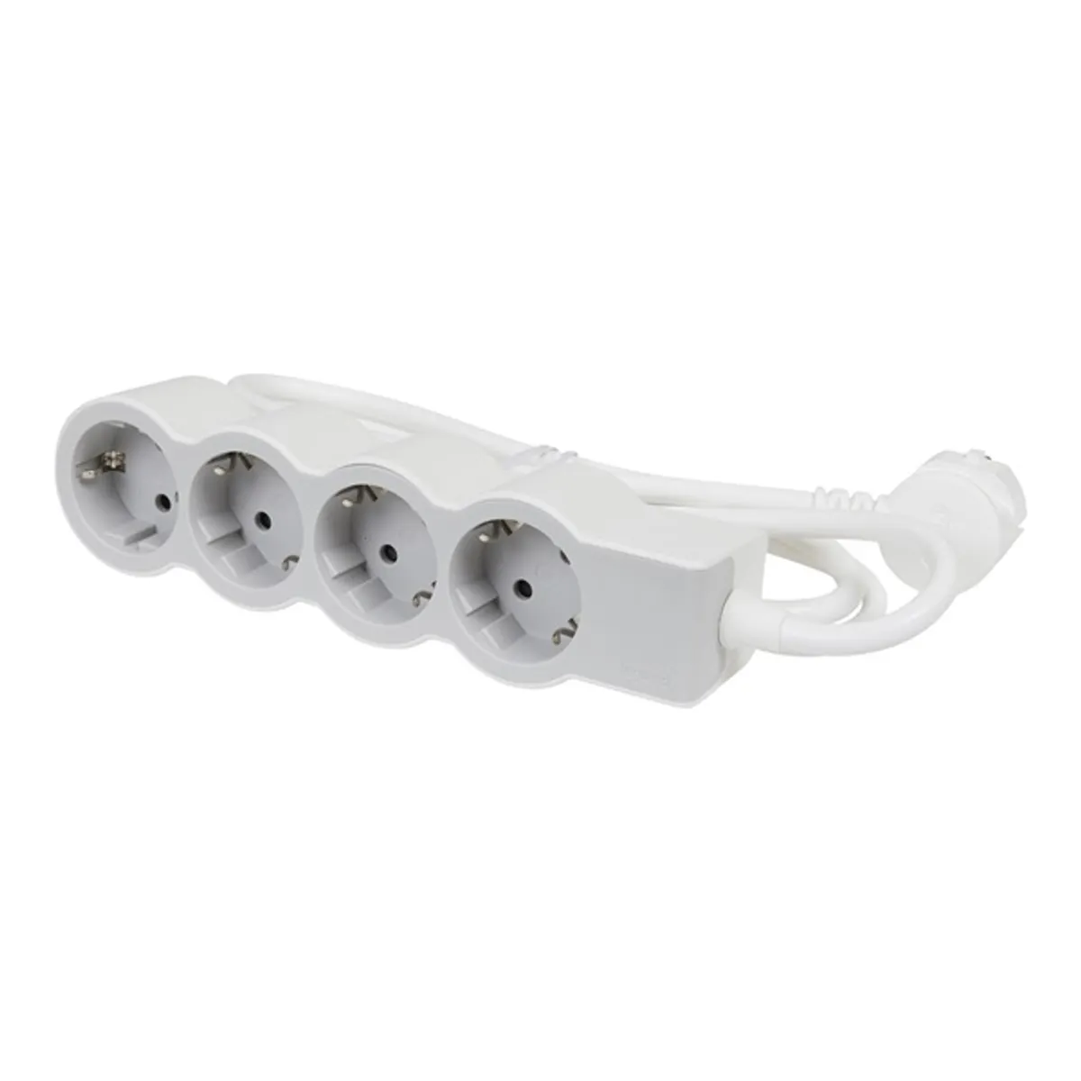 Legrand 694552 elosztó 4 aljzat 1,5 m fehér-szürke 45 fokos elforgatott 16 A 230 V #1