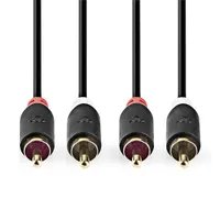 NEDIS CABW24200AT30 sztereó audió kábel 2x RCA érintkezők aranyozott 3 m