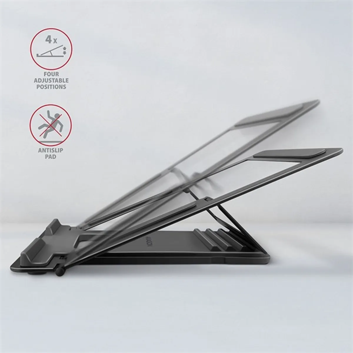 Axagon STND-L notebook állvány 10"-16" alumínium, négy állítható pozíció, 90-113 mm, csúszásmentes bevonat #2