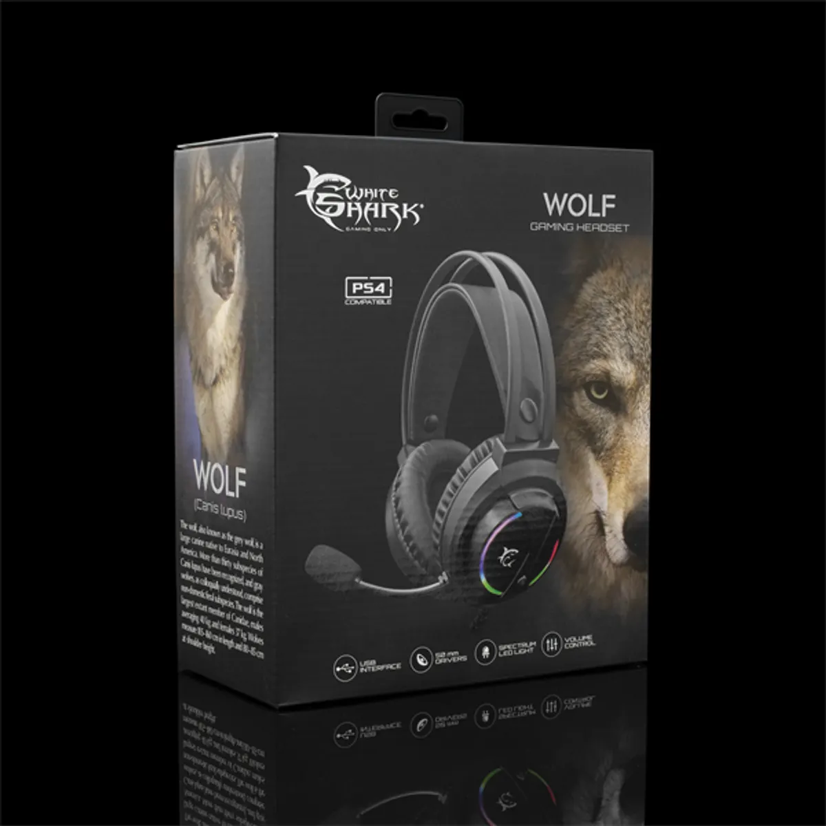 WHITESHARK WS GH-2044 fejhallgató usb csatlakozás mikrofonos fekete #6