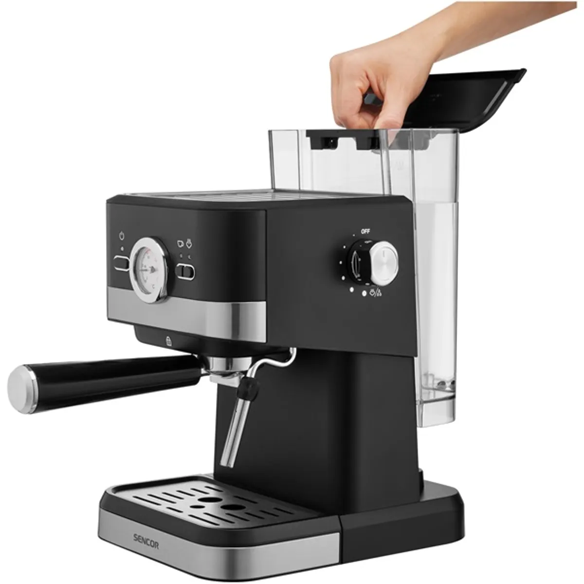Sencor SES 1721BK Eszpresszó karos kávéfőző 20 bar 1,5 L 1050 W tejhabosító rendszer #9