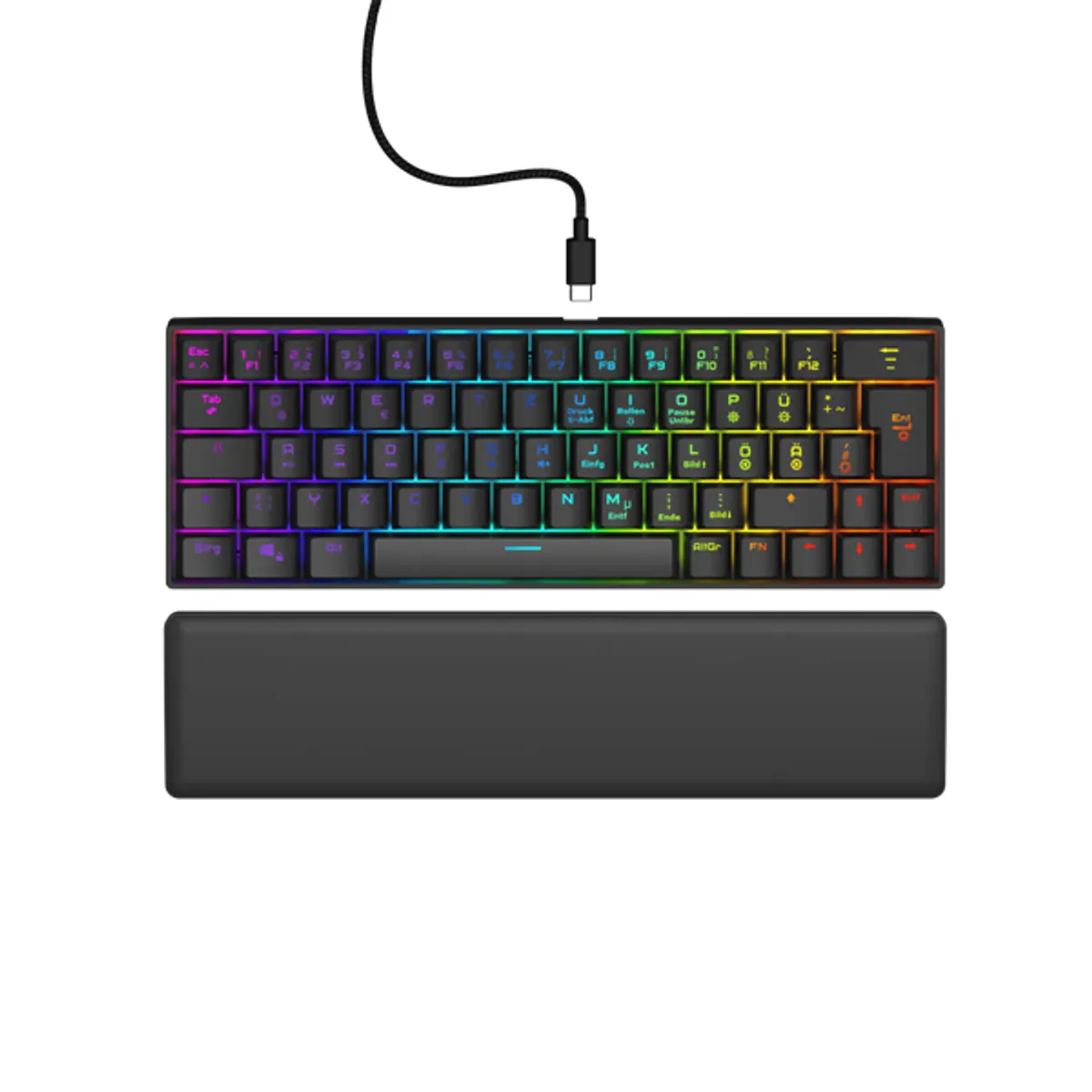 Hama 13217828 uRage Exodus 760TKL mechanikus mini billentyűzet Outemu Red kapcsoló RGB fekete #1