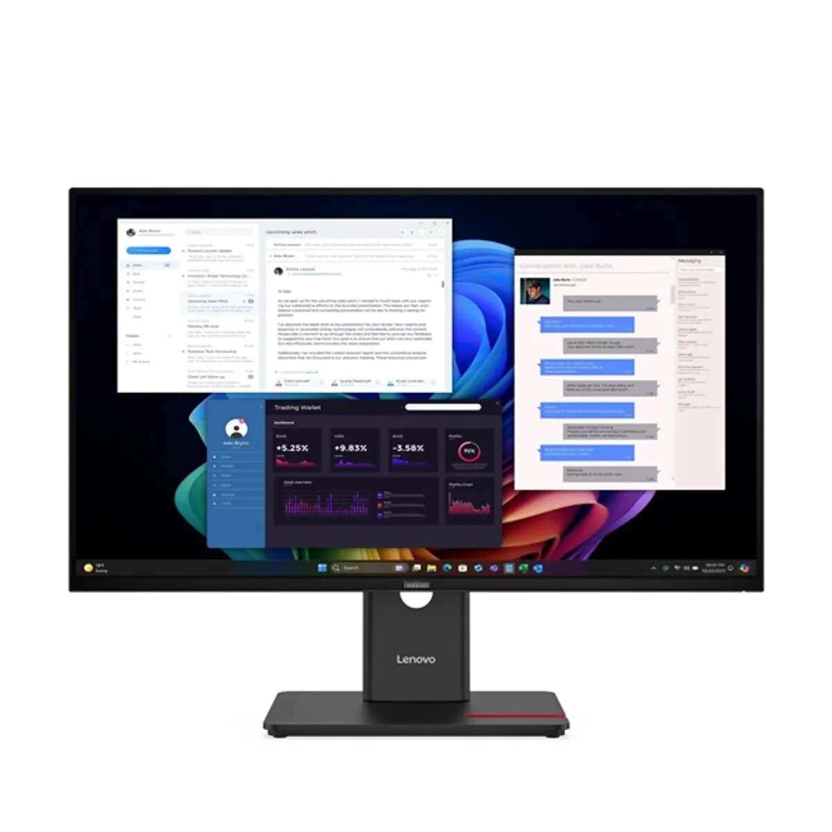 LENOVO-COM 64AFGAT2EU kijelző 27" UHD IPS HDR HDMI 2.1 DP 1.4 USB-C PD 100W USB-C 5Gbps USB-A RJ45 VESA 100x100 #1