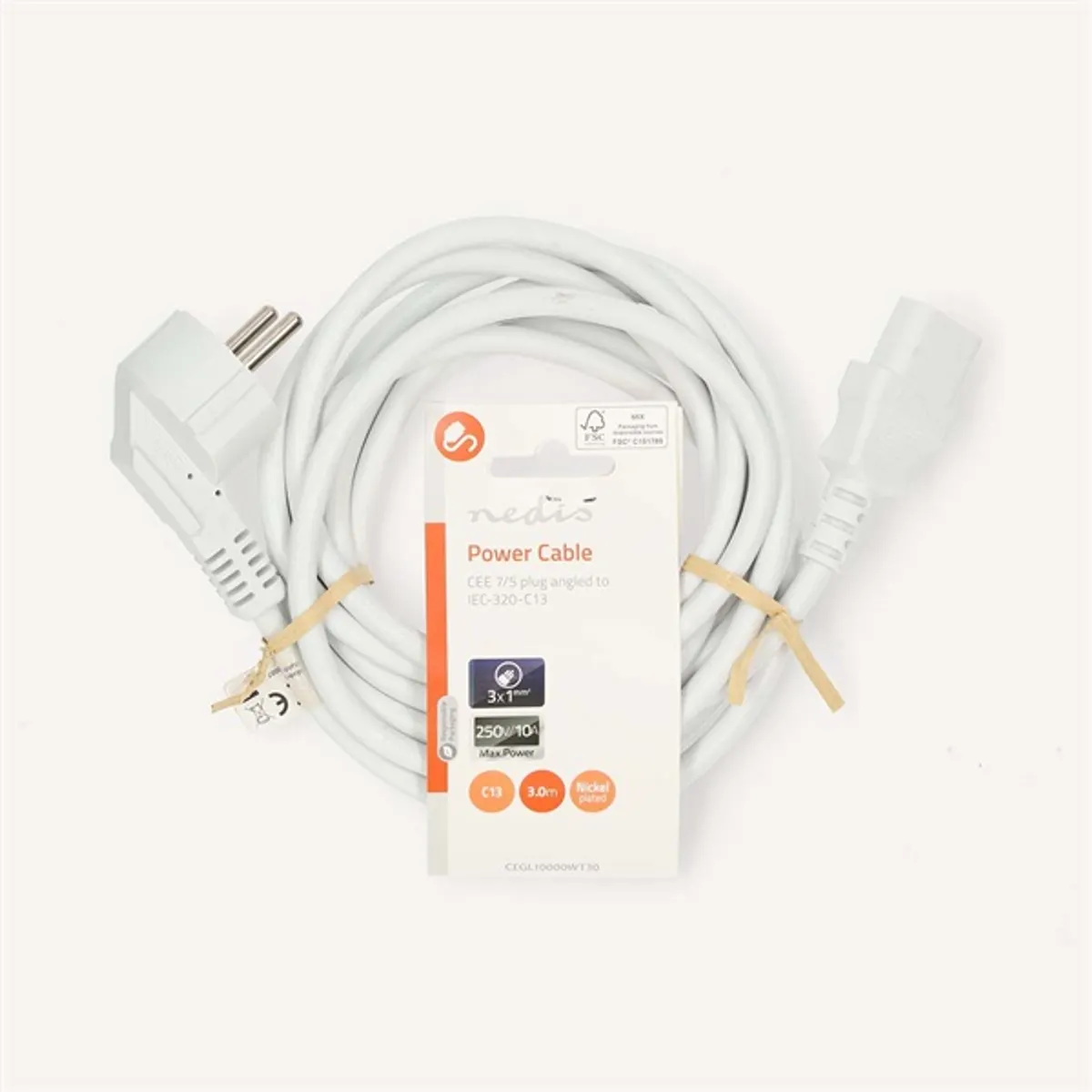 NEDIS CEGL10000WT30 kábel fehér 30 cm #3