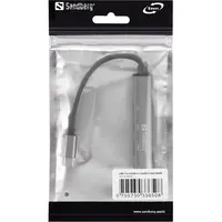 Sandberg 336-50 Saver USB-C hub 3x USB-A 2x USB-C PD65W alumínium ház #4