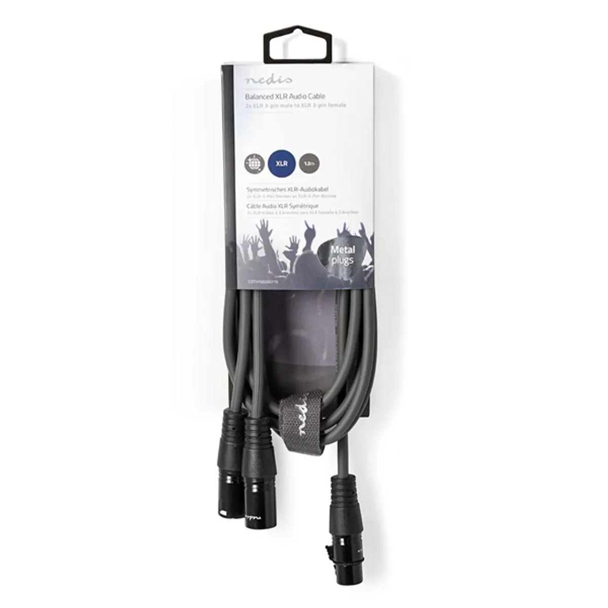 NEDIS COTH15020GY15 XLR kábel 2x dugasz - 1x aljzat, 1,5 m, szimmetrikus, sötét szürke #3