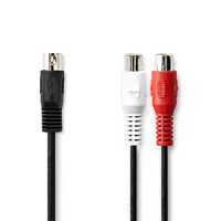 NEDIS CAGL20250BK02 DIN 5 tűs - 2x RCA anya audiokábel 0.20 m #2