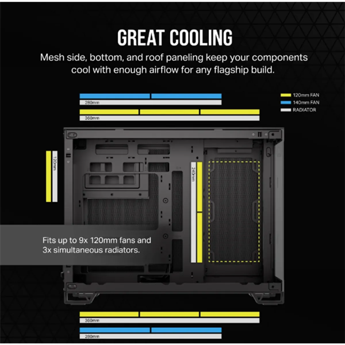 CORSAIR CC-9011265-WW 2500X mATX mid-tower edzett üveg fekete #4
