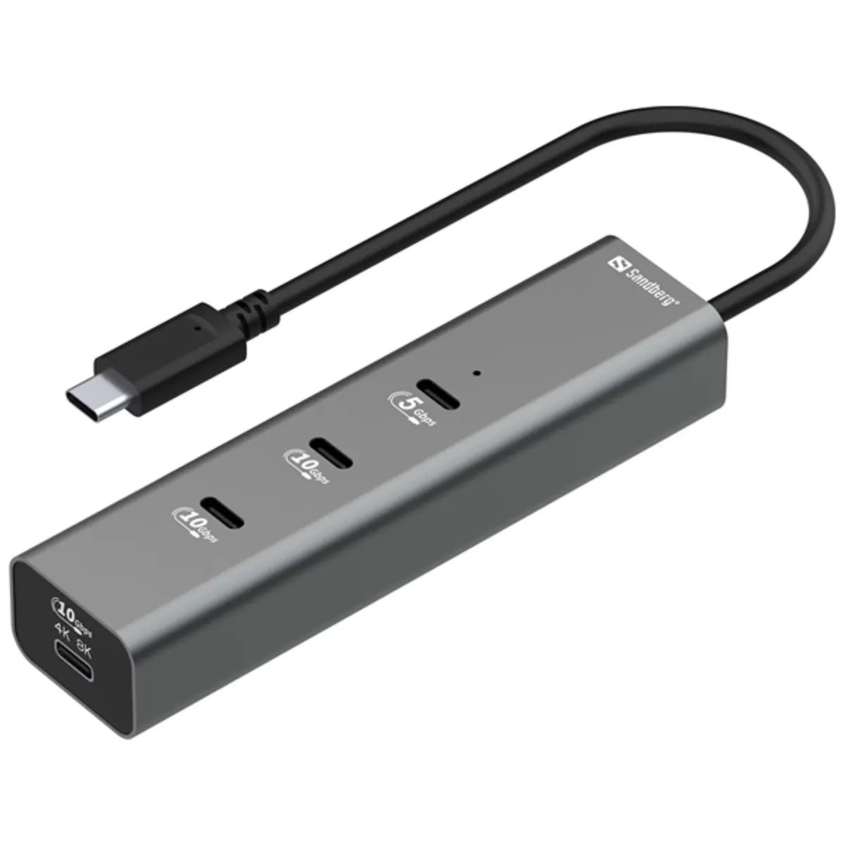 Sandberg 136-78 USB-C 5-in-1 MediaDock Alumínium ház PD 3.0 100W DP Alt Mode 4K60Hz vagy 8K #1