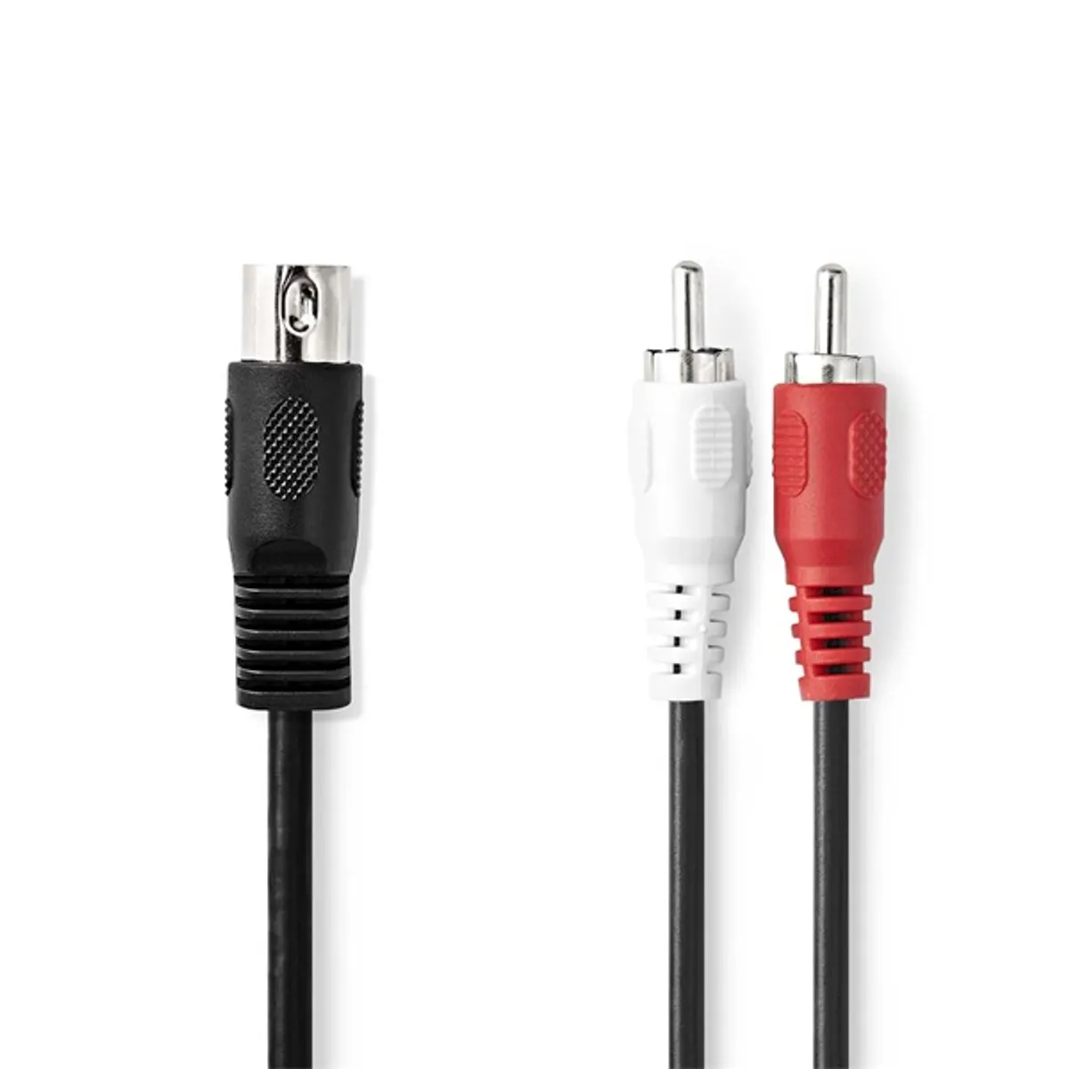 Nedis CAGL20200BK10 audio kábel 5p DIN - 2x RCA, árnyékolt, 1 m #2