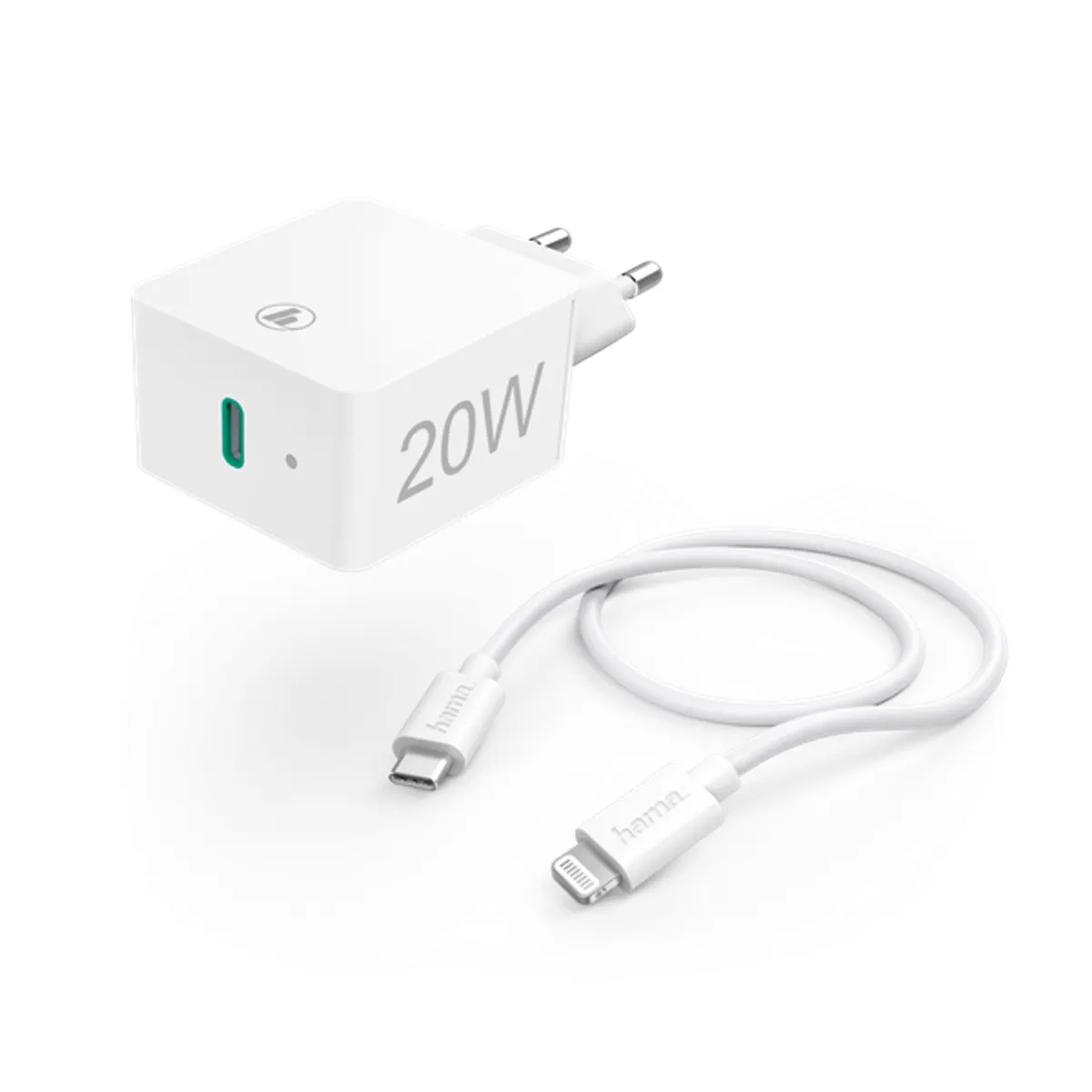 Hama 00201620 gyorstöltő USB-C PD 20W fehér 1m USB-C Lightning #1