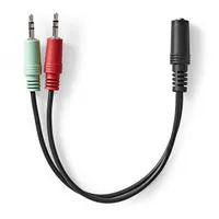 Nedis CAGB22160BK02 2x 3,5 mm férfi és 3,5 mm női sztereó Y-elosztó 0,20 m fekete #3