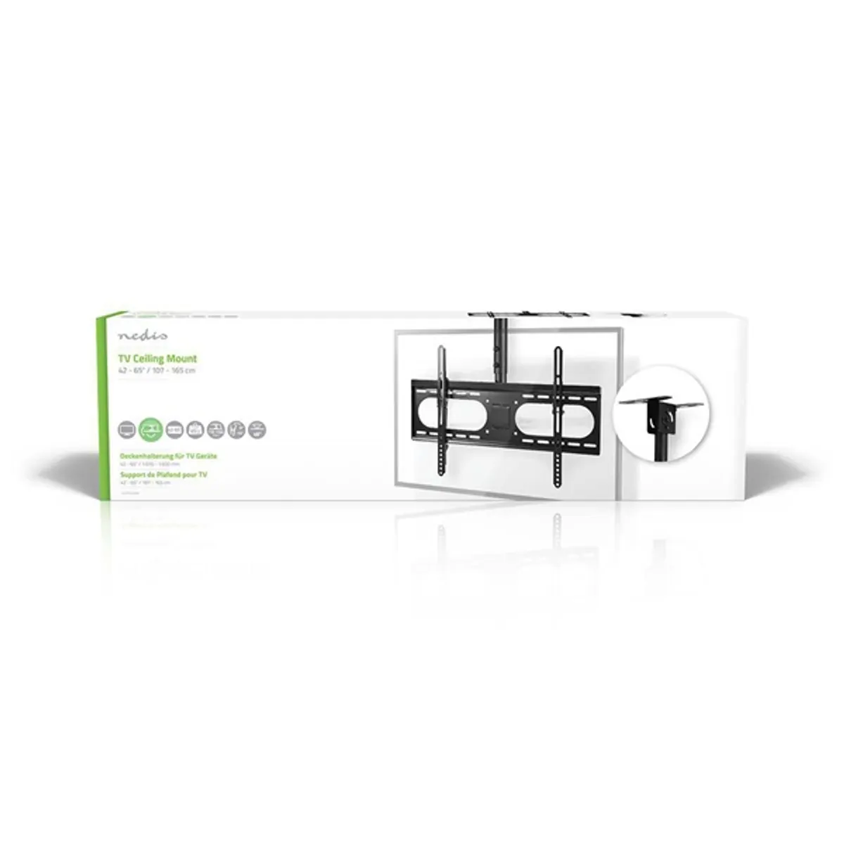 Nedis TVCM1350BK mennyezeti TV-tartókonzol 42"-65" 45 kg állítható magasság dönthető 15 fok forgatható 360 fok #3