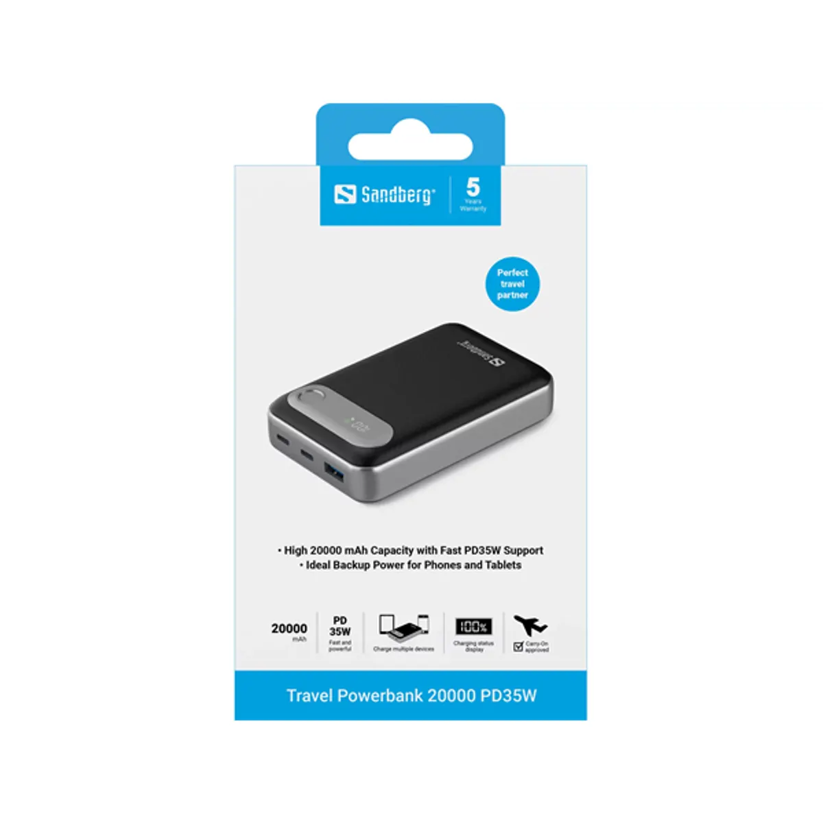 Sandberg 421-41 Travel Powerbank 20000 pd35w Li-polymer lcd #2