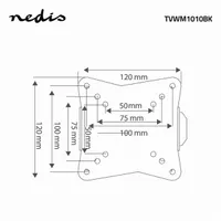NEDIS TVWM1010BK fali TV-tartó 13-27" 30 kg, faltávolság 20 mm, VESA 50x50 75x75 100x100, acél, fekete #6