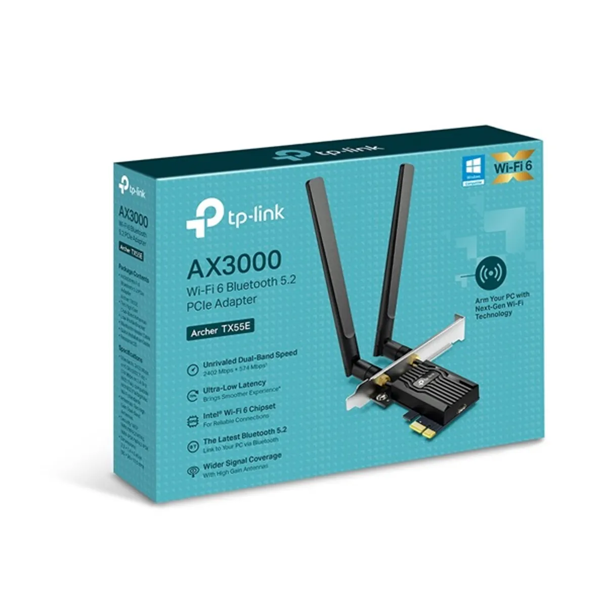 TP-LINK ARCHER TX55E AX3000 WiFi 6 PCIe adapter Bluetooth 5.2 2,4 GHz és 5 GHz #2